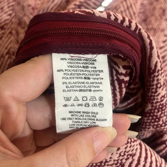 Free People Red and White‎ Patterned Pull On Pants Size M - Picture 7 of 7